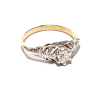 18ct Yellow & White Gold Antique 0.25ct Diamond Ring