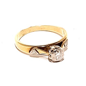 18ct Yellow Gold Antique 0.17ct Diamond Ring