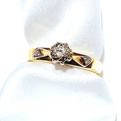 18ct Yellow Gold Antique 0.17ct Diamond Ring