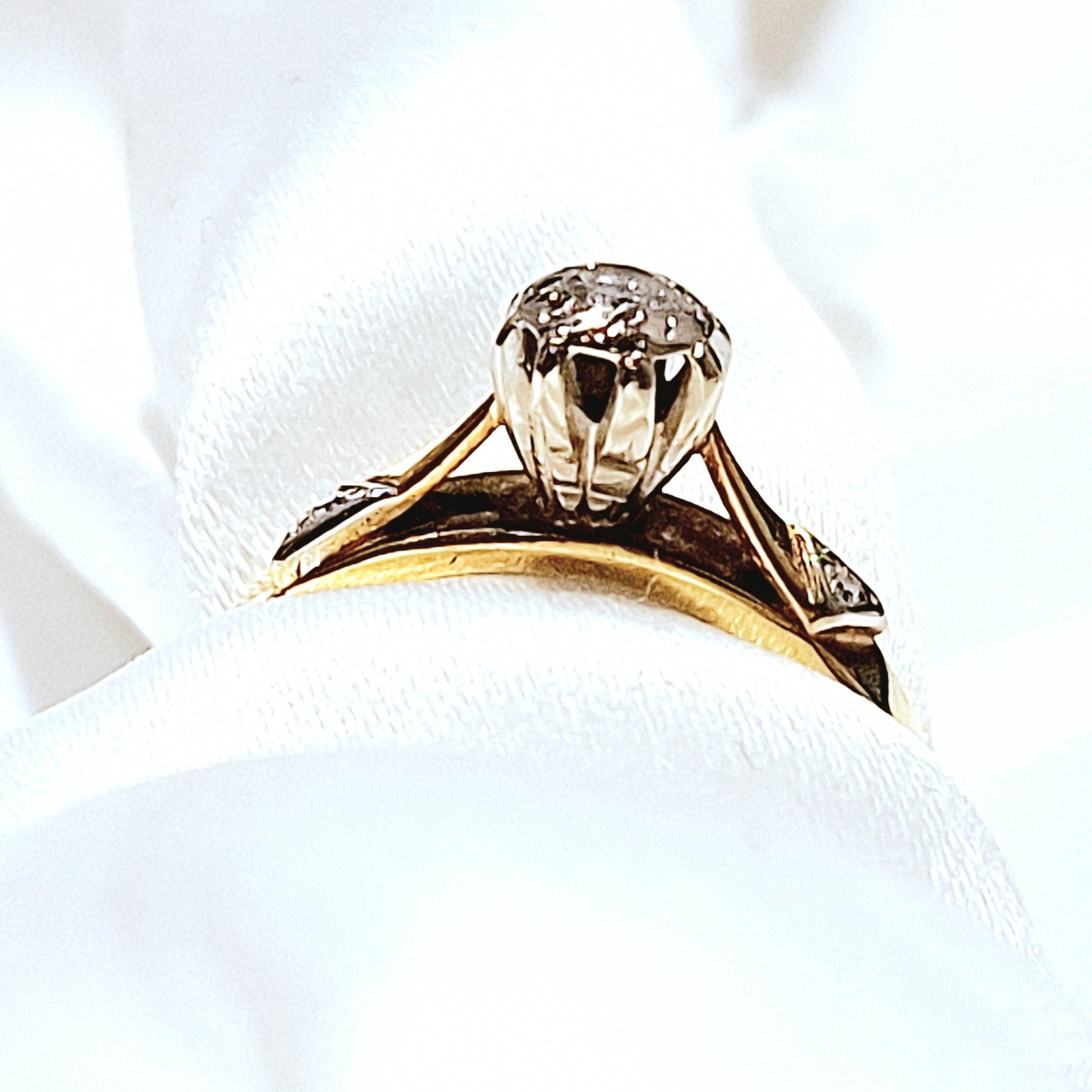 18ct Yellow Gold Antique 0.17ct Diamond Ring