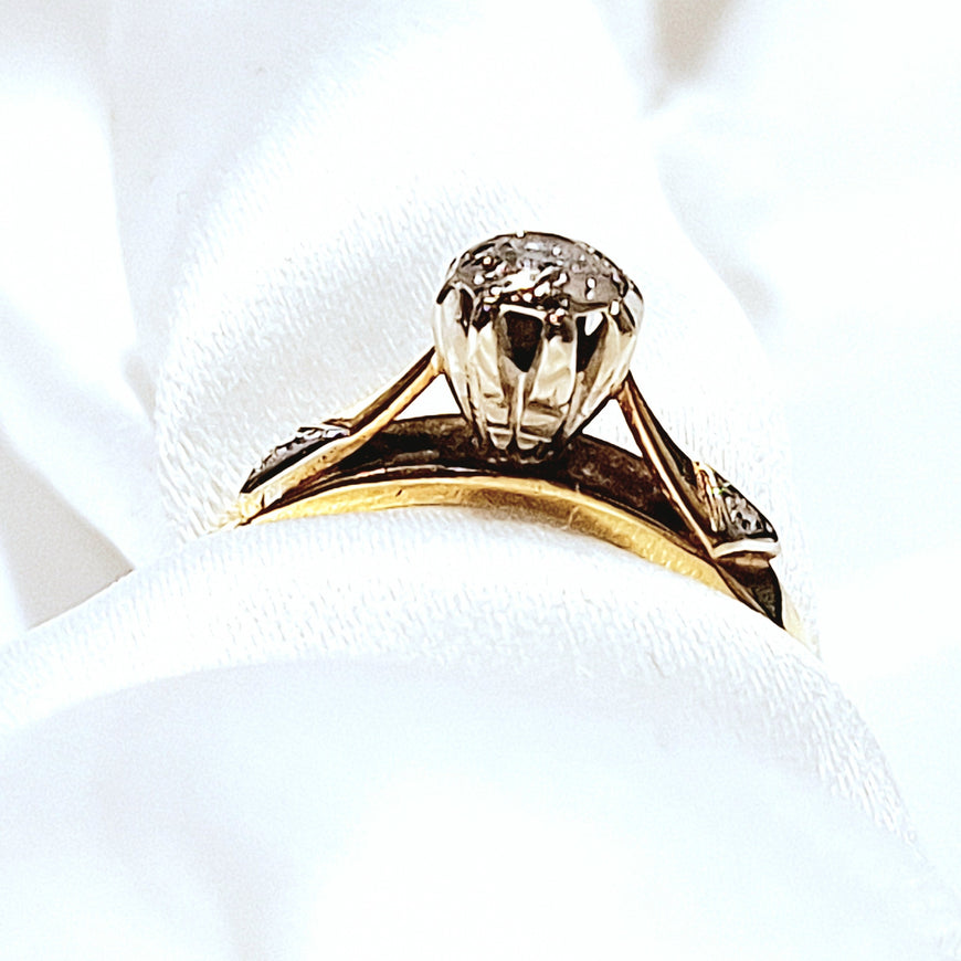 18ct Yellow Gold Antique 0.17ct Diamond Ring