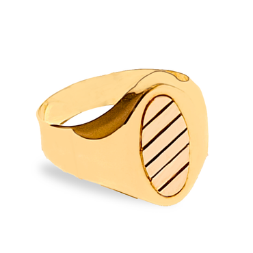 18ct Three Toned Gold Men's Signet Ring
