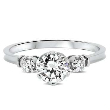 0.68ct Diamond Engagement Style Handmade Ring in 18k White Gold