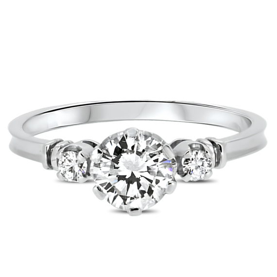 0.68ct Diamond Engagement Style Handmade Ring in 18k White Gold