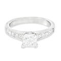 1.61ct Princess Cut Diamond Engagement Style Ring in 18k White Gold