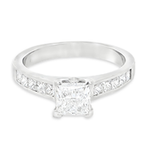 1.61ct Princess Cut Diamond Engagement Style Ring in 18k White Gold