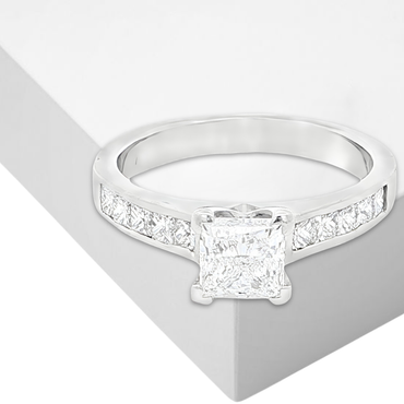1.61ct Princess Cut Diamond Engagement Style Ring in 18k White Gold