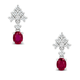 1.00ct Natural Ruby and Cubic Zirconia Earrings in 18k White Gold