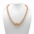 9ct Rose Gold Patterned Belcher Necklace 42cm