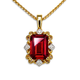 Created Ruby & Diamond Pendant in 9k Yellow Gold