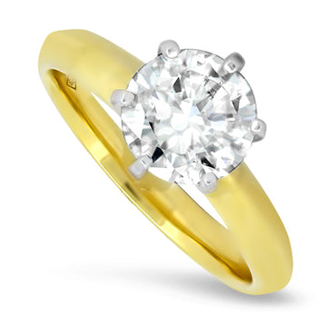 1.54ct Diamond Solitaire Ring VVS2 set into 18ct Yellow Gold