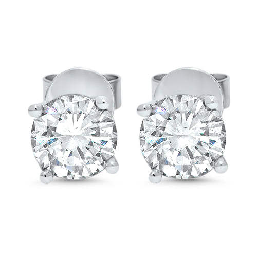 2.14ct Natural Diamond Stud Earrings in 18ct White Gold