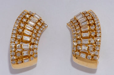 3.95ct Diamond Cluster Earrings in 18ct Yellow Gold