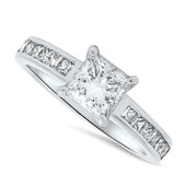 0.98ct Princess Cut Diamond Ring in 18ct White Gold E VS2 GIA Certified
