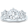 3.82ct Diamond Trilogy Style Diamond Ring with D Colour Centre in Platinum
