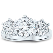 3.82ct Diamond Trilogy Style Diamond Ring with D Colour Centre in Platinum