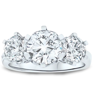 3.82ct Diamond Trilogy Style Diamond Ring with D Colour Centre in Platinum