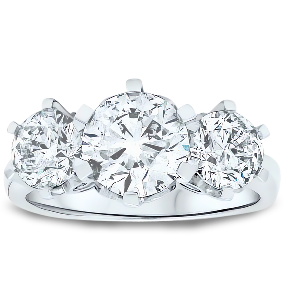 3.82ct Diamond Trilogy Style Diamond Ring with D Colour Centre in Platinum