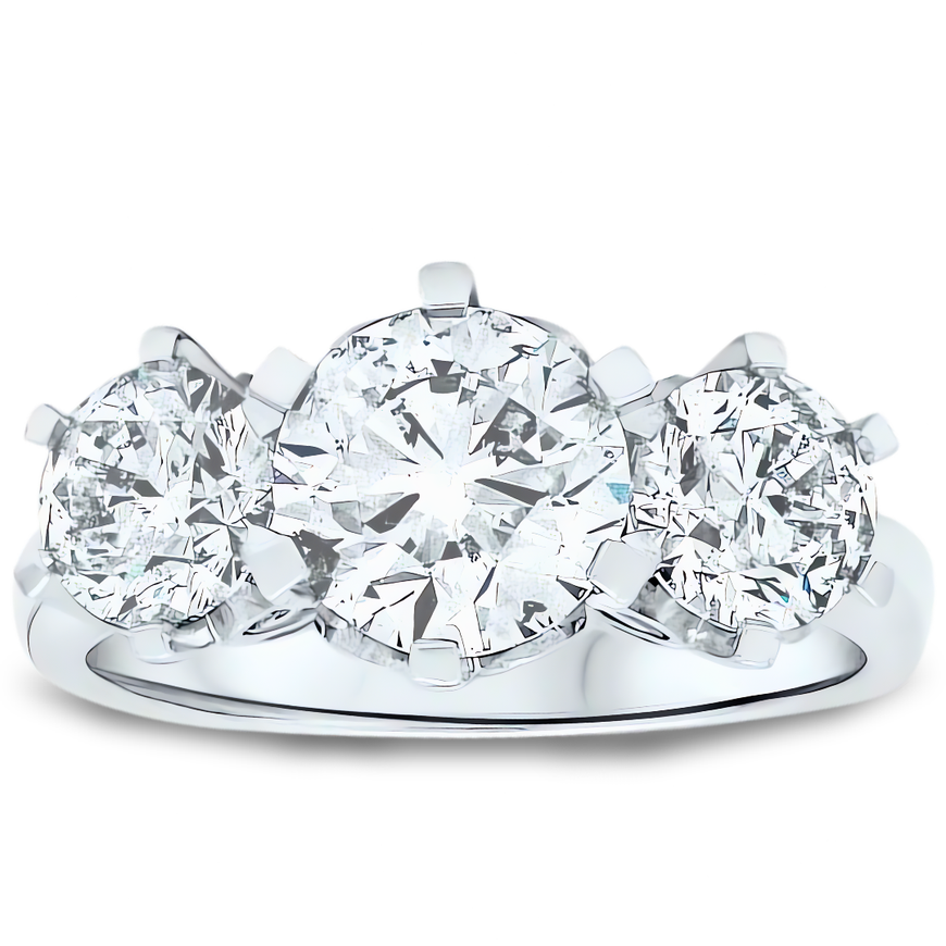 3.82ct Diamond Trilogy Style Diamond Ring with D Colour Centre in Platinum