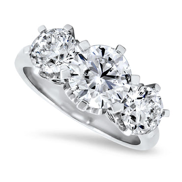 3.82ct Diamond Trilogy Style Ring Set in Platinum D Colour Diamond