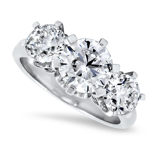 3.82ct Diamond Trilogy Style Ring Set in Platinum D Colour Diamond