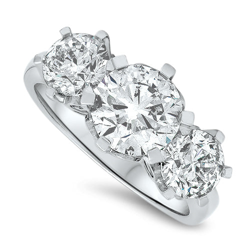 3.82ct Diamond Trilogy Style Diamond Ring with D Colour Centre in Platinum