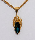 3.85 Australian Sapphire and Diamond Handmade Pendant in 18ct Yellow Gold