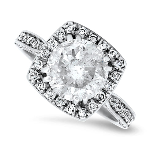 3.04ct Diamond Halo Style Ring Set in 18ct White Gold