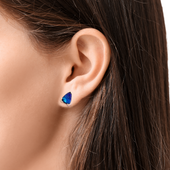 18ct Yellow Gold Blue Opal Triangle Earrings