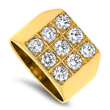 3.15ct Mens Diamond Ring Hamdade in 18ct Yellow Gold