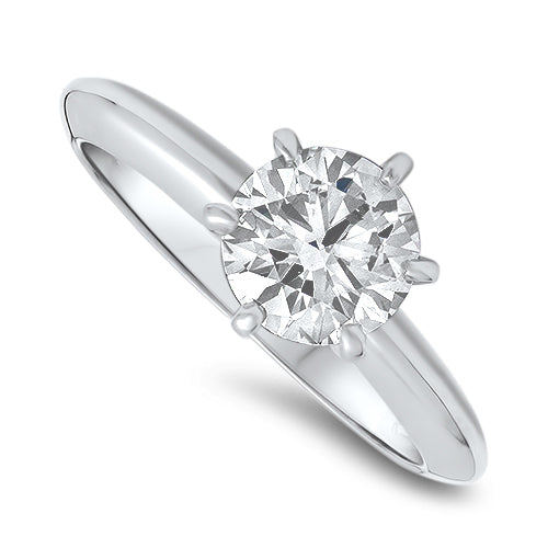 1.00ct Diamond Solitaire Ring in 14ct White Gold F VS1