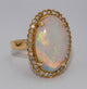 6.04ct Solid Natural Opal and Diamond Handmade Ring in 18ct Yellow Gold