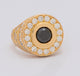4.60ct Black and White Diamond Mens Ring in 18ct Yellow Gold