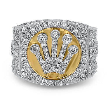 Diamond Men's Rolex Style Ring in Gold