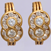 2.28ct Diamond Cluster Earrings in 18ct Yellow Gold