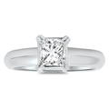 0.71ct Diamond Princess Diamond Handmade Ring in 18k White Gold