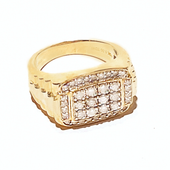 10ct Two-Toned Gold Diamond Rolex Style Men's Cluster Ring
