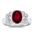 2.50ct Natural Ruby and Diamond Handmade Ring in 18k White Gold