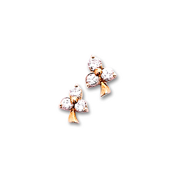 12ct Yellow Gold Diamond Club Earrings