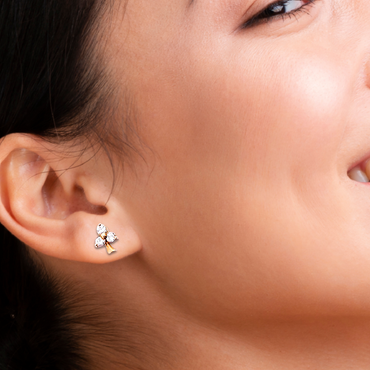 12ct Yellow Gold Diamond Club Earrings