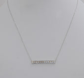 18ct White Gold Diamond Princess Cut Necklace