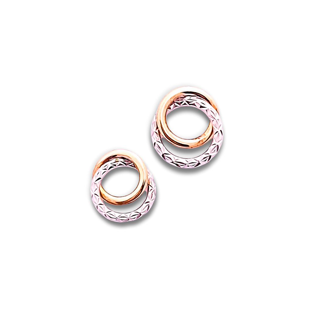 pair of white & yellow gold two-toned earrings | LONDON LOANS