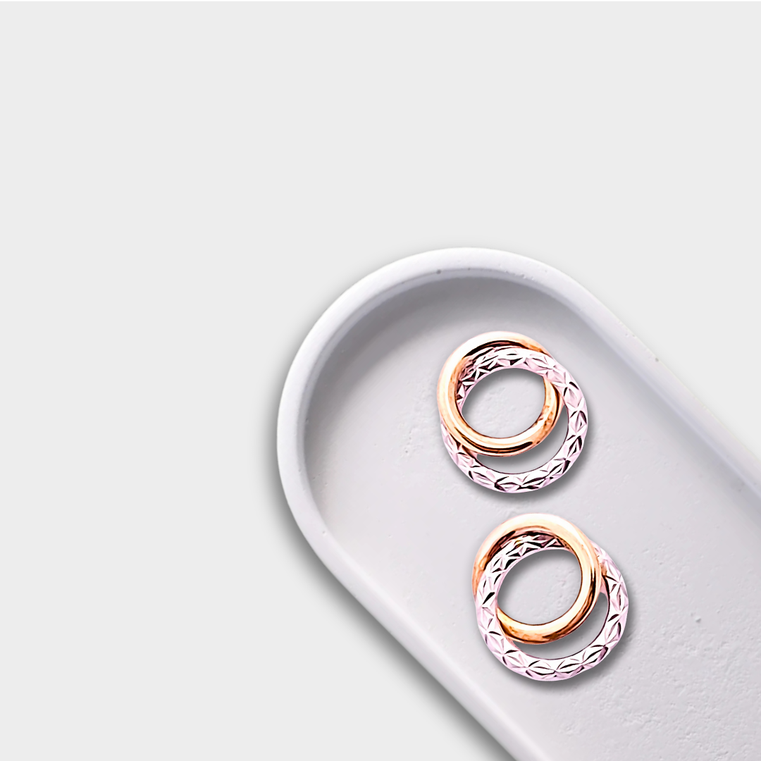 pair of white & yellow gold two-toned earrings | LONDON LOANS