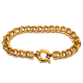 yellow gold curb chain bracelet bolt clasp | LONDON LOANS