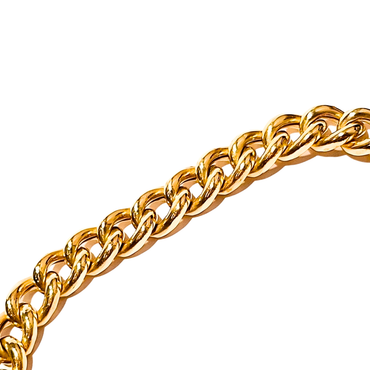 yellow gold curb chain bracelet bolt clasp | LONDON LOANS