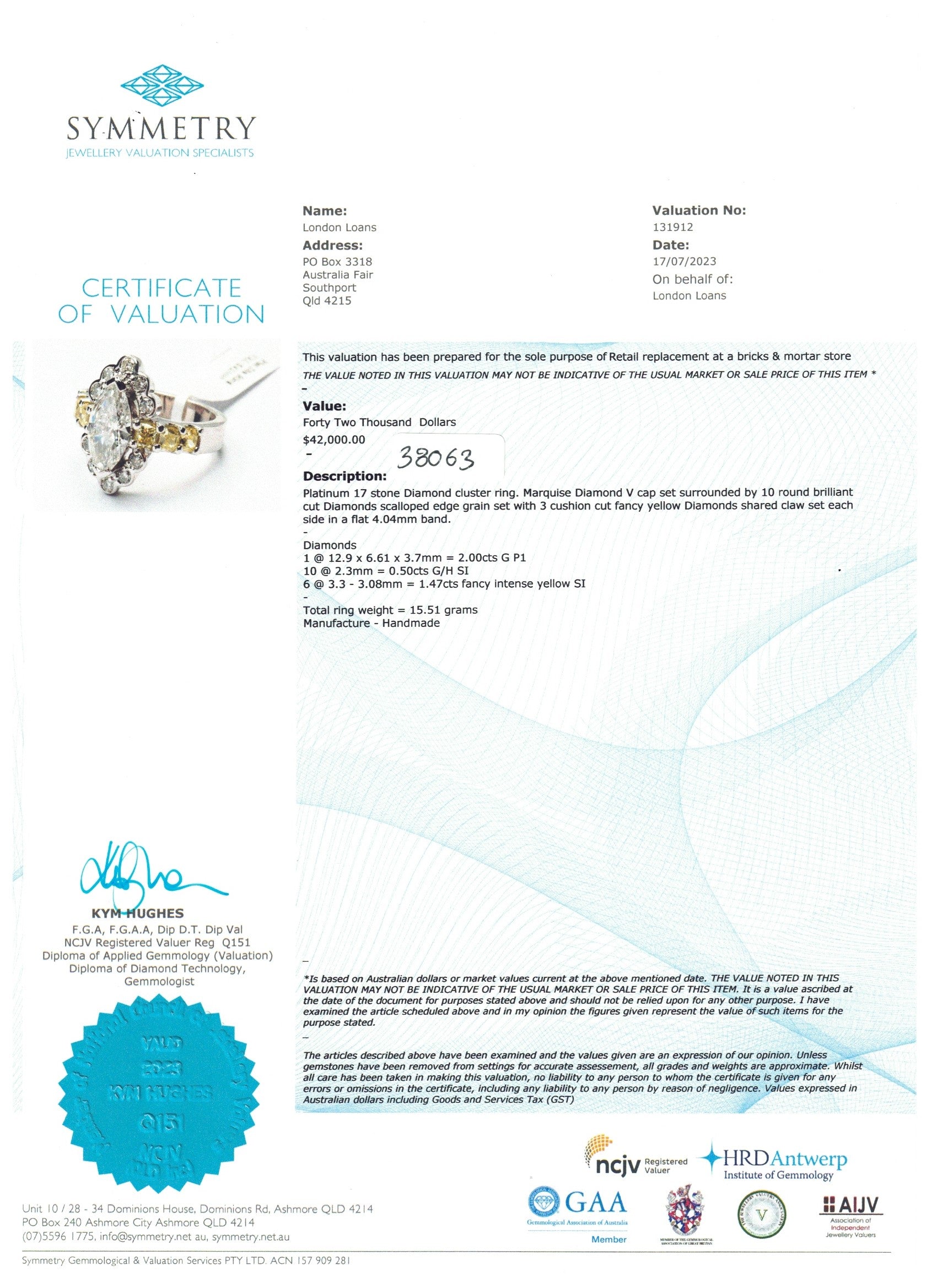 3.97ct Marquise Cut Diamond Ring with Natural Fancy Yellow Diamonds Set in Platinum