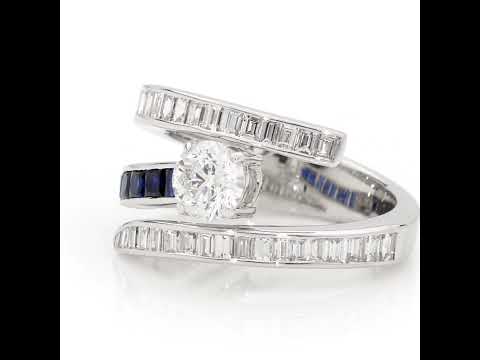 2.93ct Diamond and Sapphire Dress Ring in 18ct White Gold
