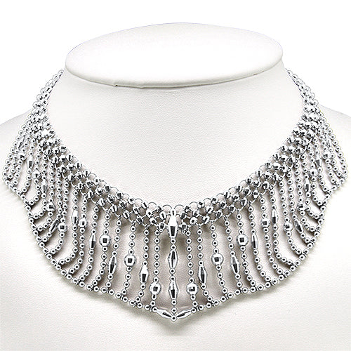 Platinum Fringe Style Necklace