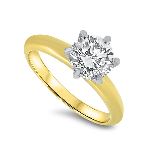 1.00ct Diamond Solitaire Ring in 18ct Yellow Gold F VS1