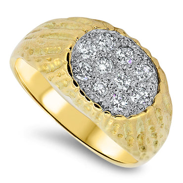 0.55ct Diamond Mens Cluster Ring in 18k Yellow Gold